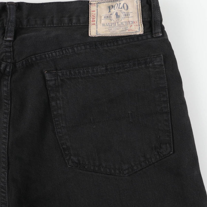 Ralph Lauren POLO RALPH LAUREN black denim straight-leg denim pants for men, size W37 cotton black type Vintage Second Hand