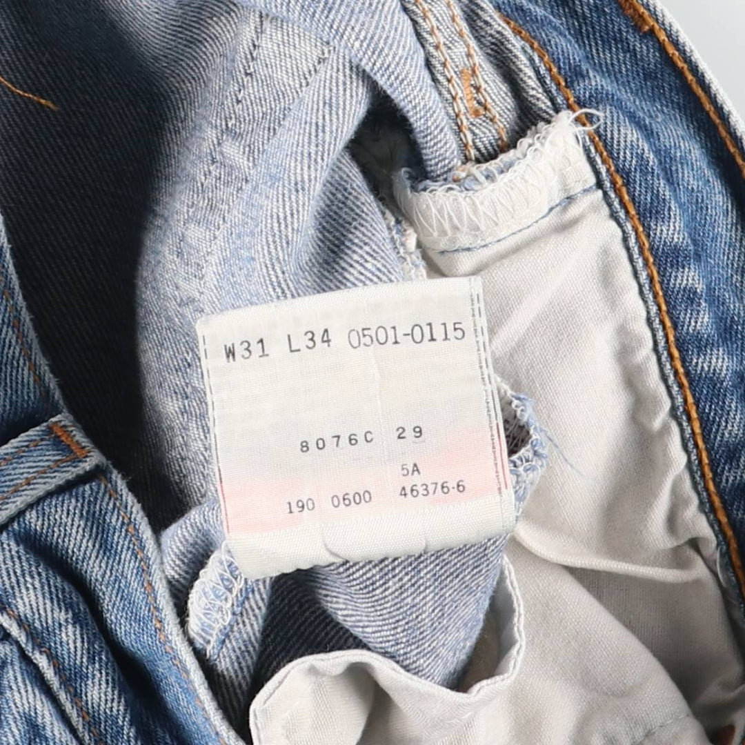 00'S Levi's 501 straight denim pants for men, W30 equivalent cotton blue type Vintage Second Hand