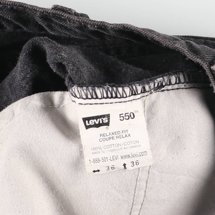 90s-00'S Levi's 550 Relaxed Fit Coupe Relaxed Black Denim Tapered Jeans, Men's W34 (approx.), Vintage cotton black type Vintage Second Hand