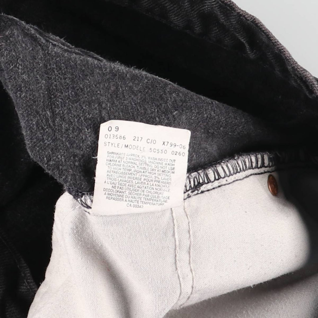 90s-00'S Levi's 550 Relaxed Fit Coupe Relaxed Black Denim Tapered Jeans, Men's W34 (approx.), Vintage cotton black type Vintage Second Hand