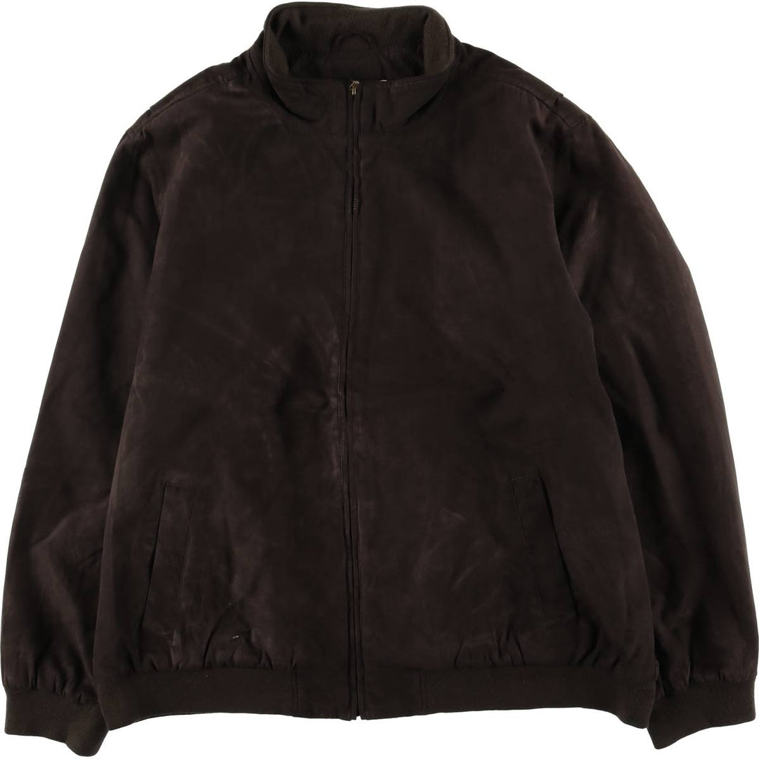 LLBean padded suede leather jacket, men's size XXL Faux leather brown type Vintage Second Hand