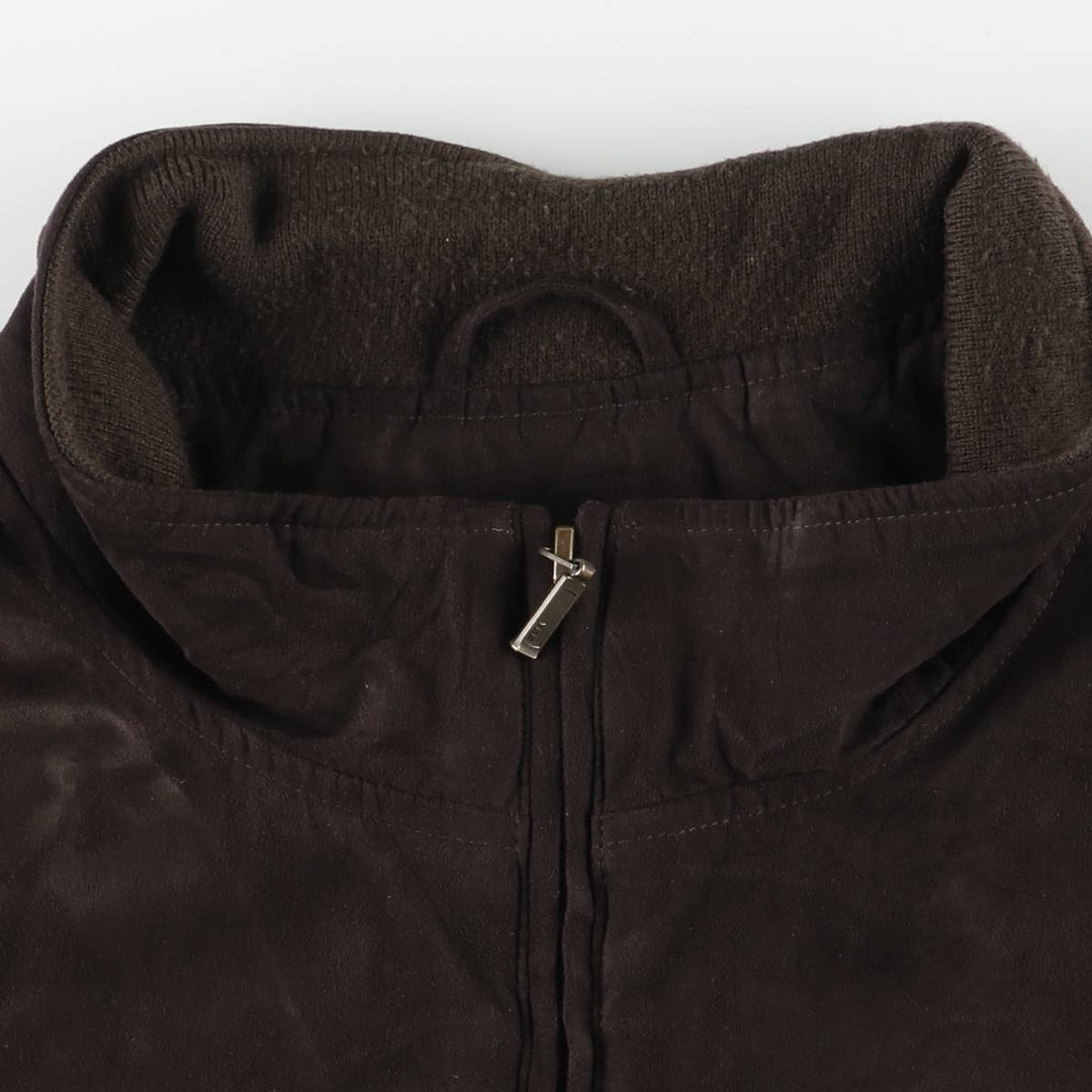 LLBean padded suede leather jacket, men's size XXL Faux leather brown type Vintage Second Hand