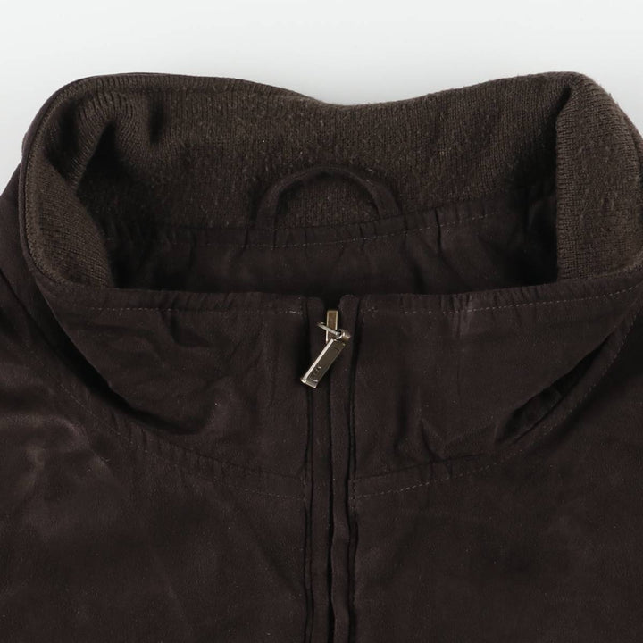 LLBean padded suede leather jacket, men's size XXL Faux leather brown type Vintage Second Hand