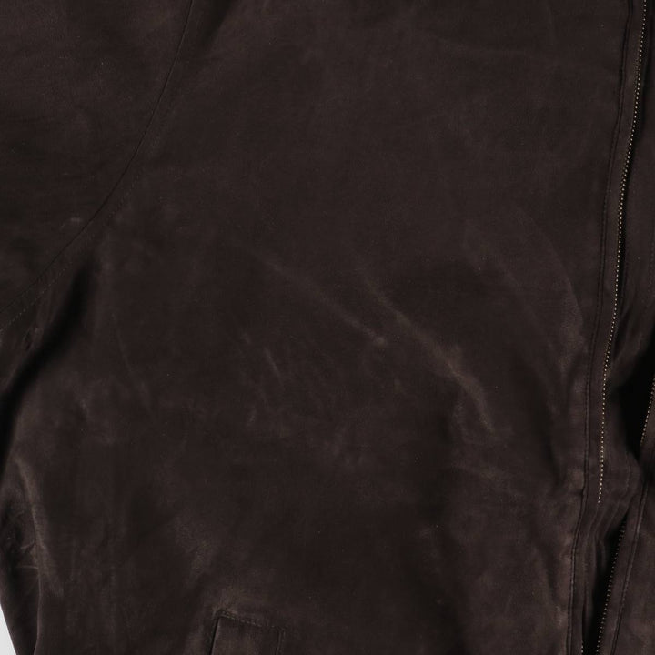 LLBean padded suede leather jacket, men's size XXL Faux leather brown type Vintage Second Hand