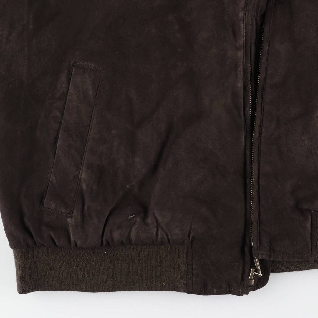 LLBean padded suede leather jacket, men's size XXL Faux leather brown type Vintage Second Hand