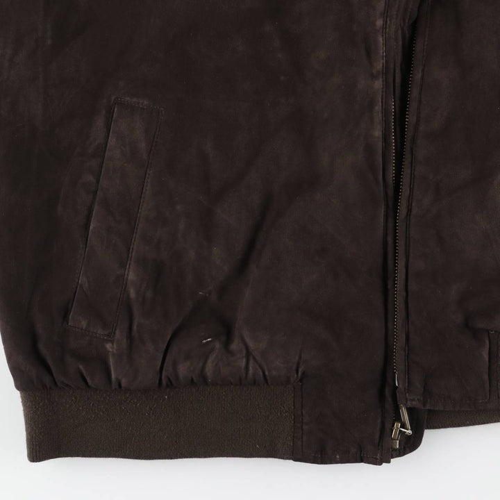 LLBean padded suede leather jacket, men's size XXL Faux leather brown type Vintage Second Hand