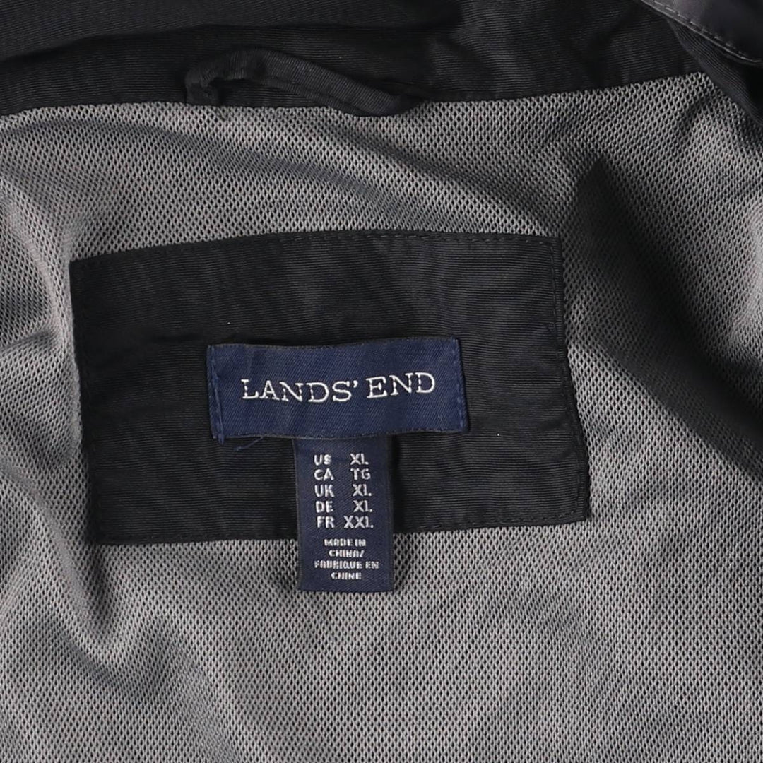 LANDS' END Nylon Jacket, Men's XL Nylon black type Vintage Second Hand