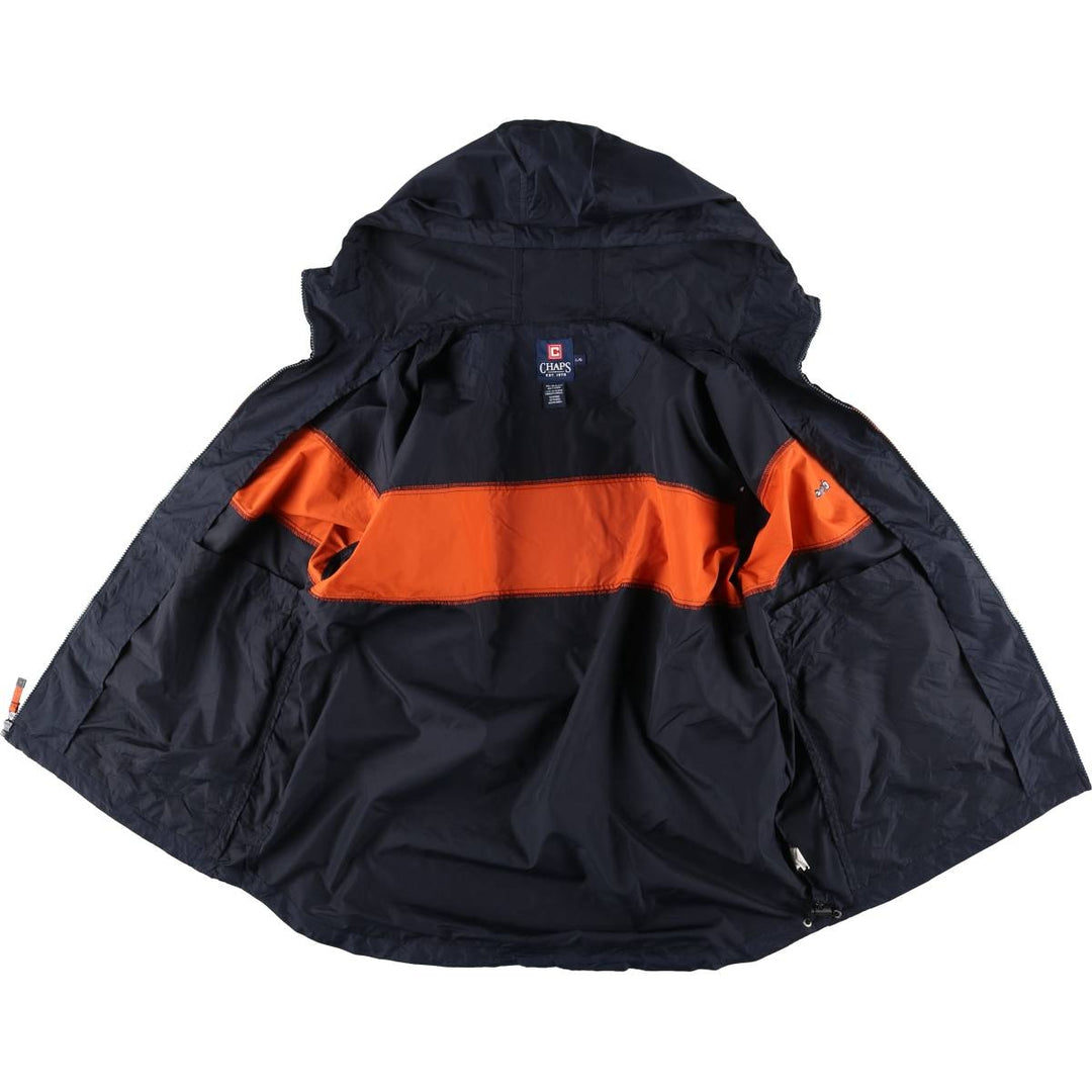 CHAPS Hooded Windbreaker, Men's Size L polyester navy blue type Vintage Second Hand