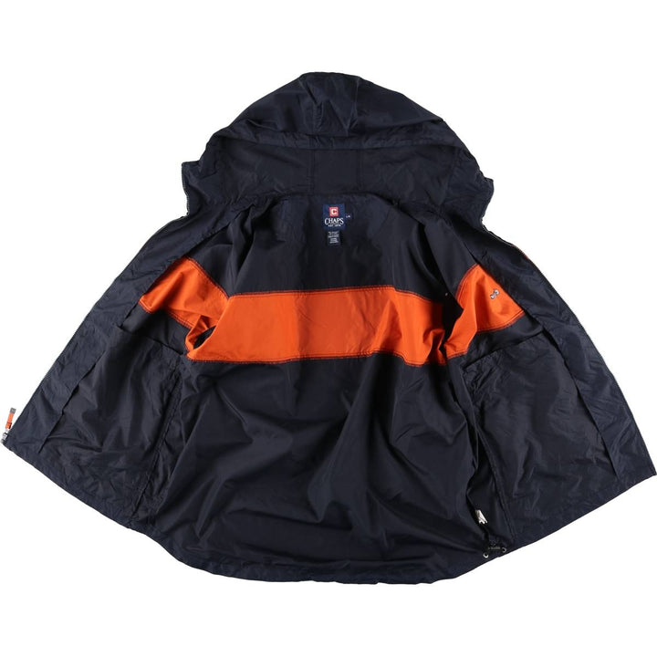 CHAPS Hooded Windbreaker, Men's Size L polyester navy blue type Vintage Second Hand