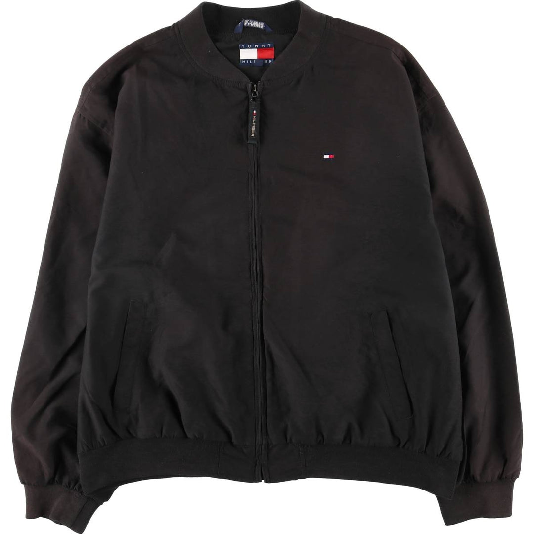 Vintage 90'S Tommy Hilfiger windbreaker jacket, size XL, men's polyester black type Vintage Second Hand