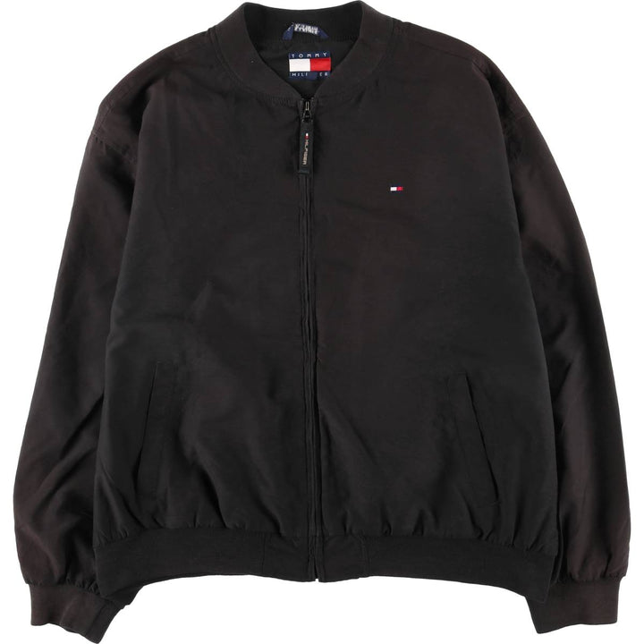 Vintage 90'S Tommy Hilfiger windbreaker jacket, size XL, men's polyester black type Vintage Second Hand