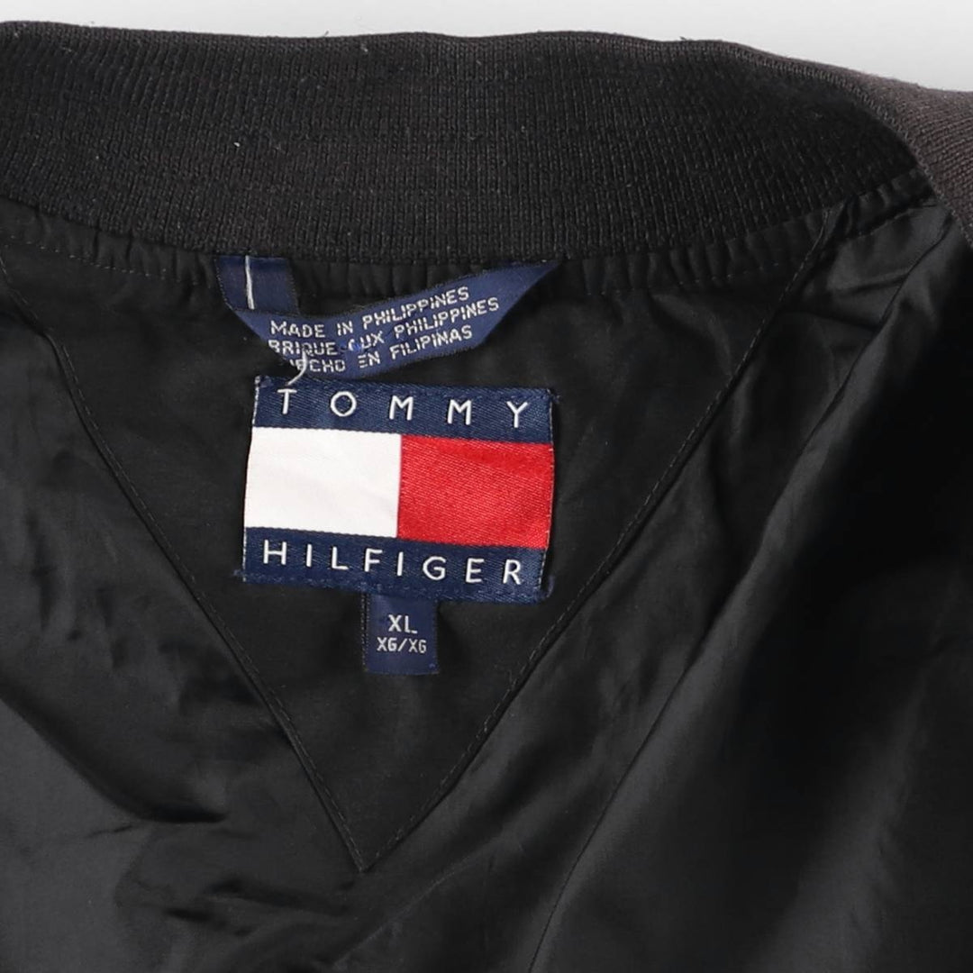Vintage 90'S Tommy Hilfiger windbreaker jacket, size XL, men's polyester black type Vintage Second Hand