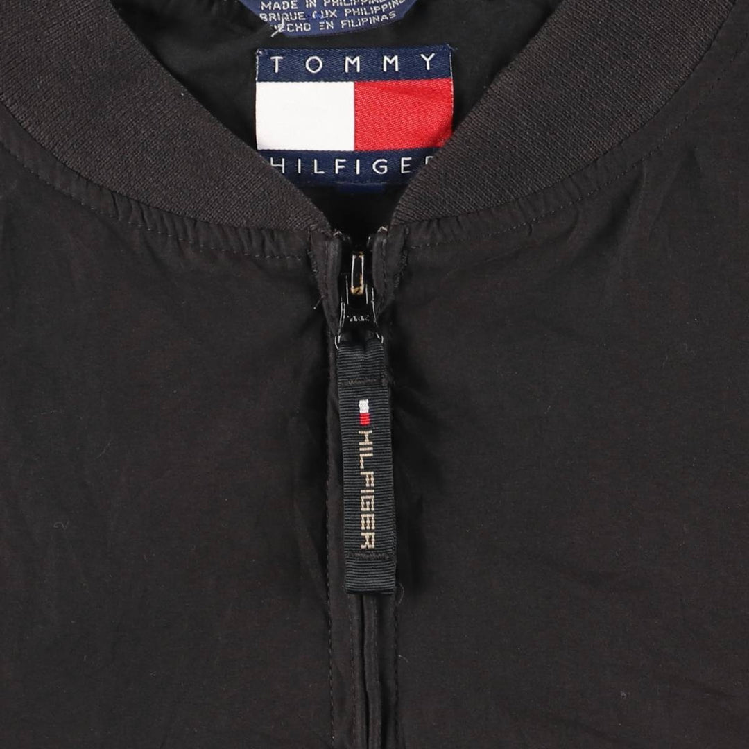 Vintage 90'S Tommy Hilfiger windbreaker jacket, size XL, men's polyester black type Vintage Second Hand