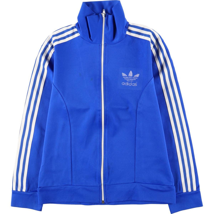 Vintage 1980'S adidas Trefoil logo track jacket, men's size M polyamide blue type Vintage Second Hand