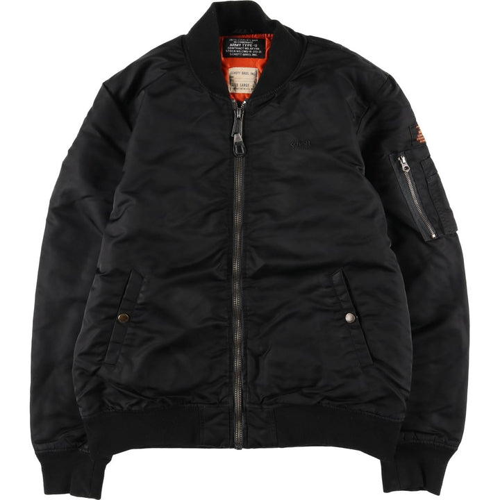 Civilian Schott Type-U Padded Military Flight Jacket, Men's Size L Nylon black type Vintage Second Hand