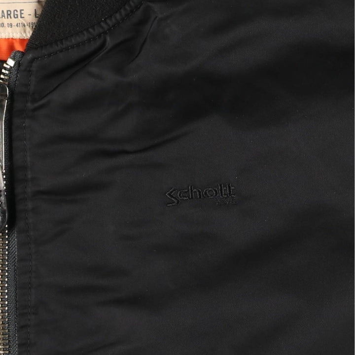 Civilian Schott Type-U Padded Military Flight Jacket, Men's Size L Nylon black type Vintage Second Hand