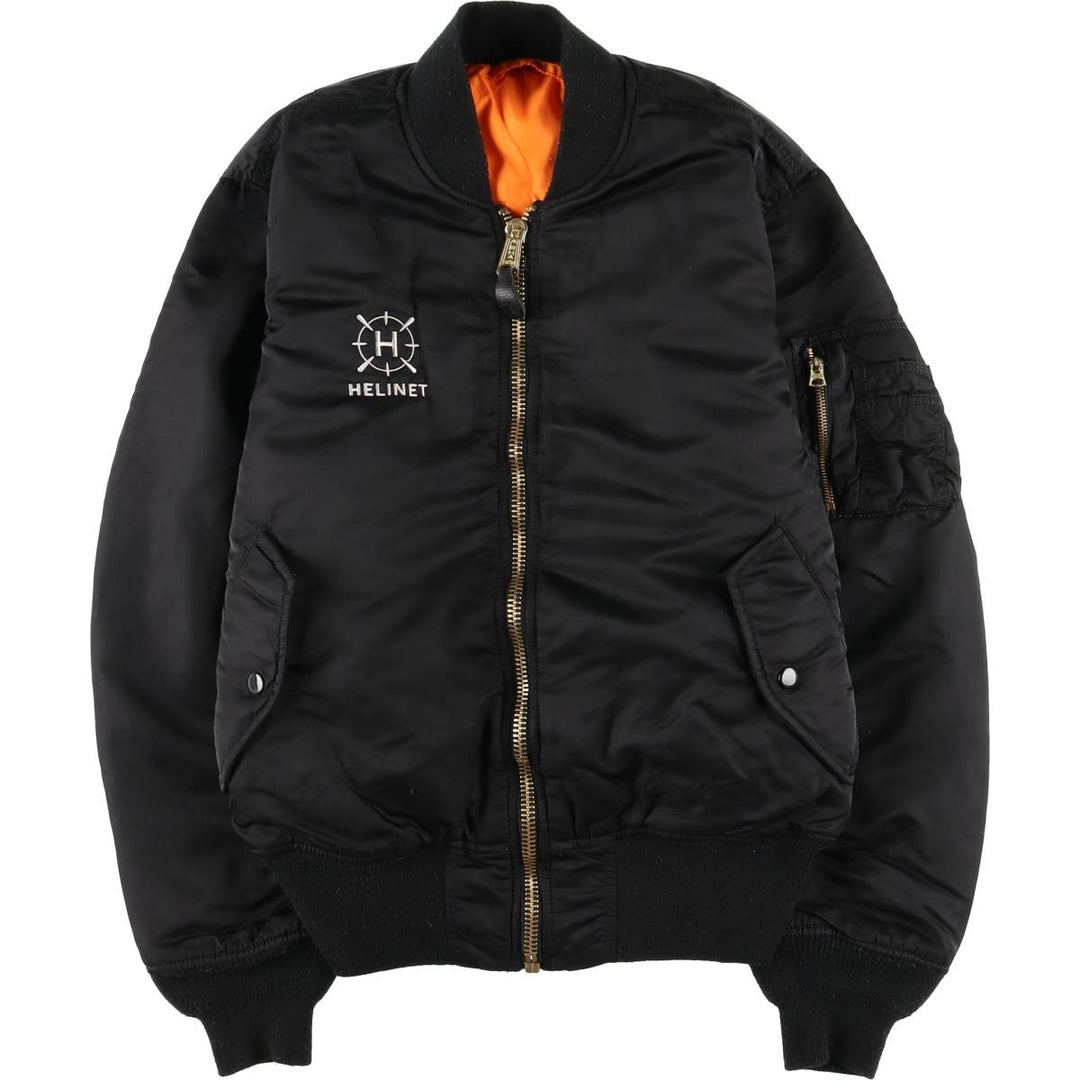 Civilian Alpha MA-1 style padded military flight jacket, men's size M Nylon black type Vintage Second Hand