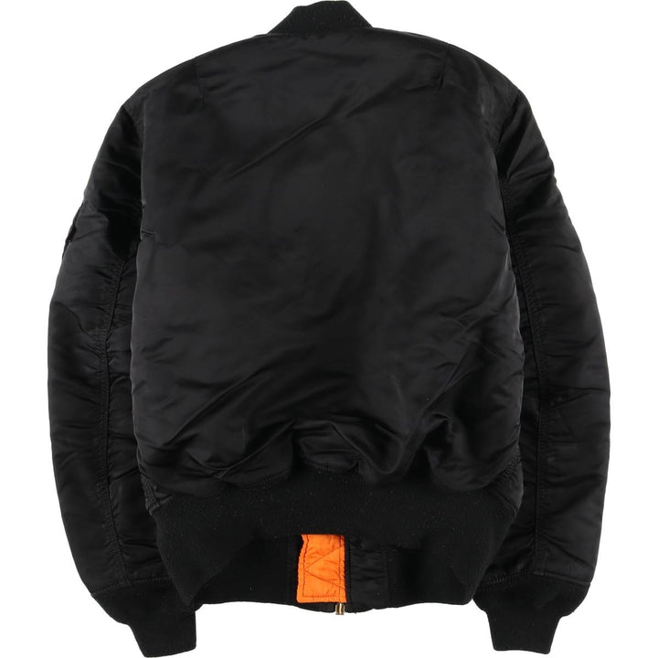 Civilian Alpha MA-1 style padded military flight jacket, men's size M Nylon black type Vintage Second Hand
