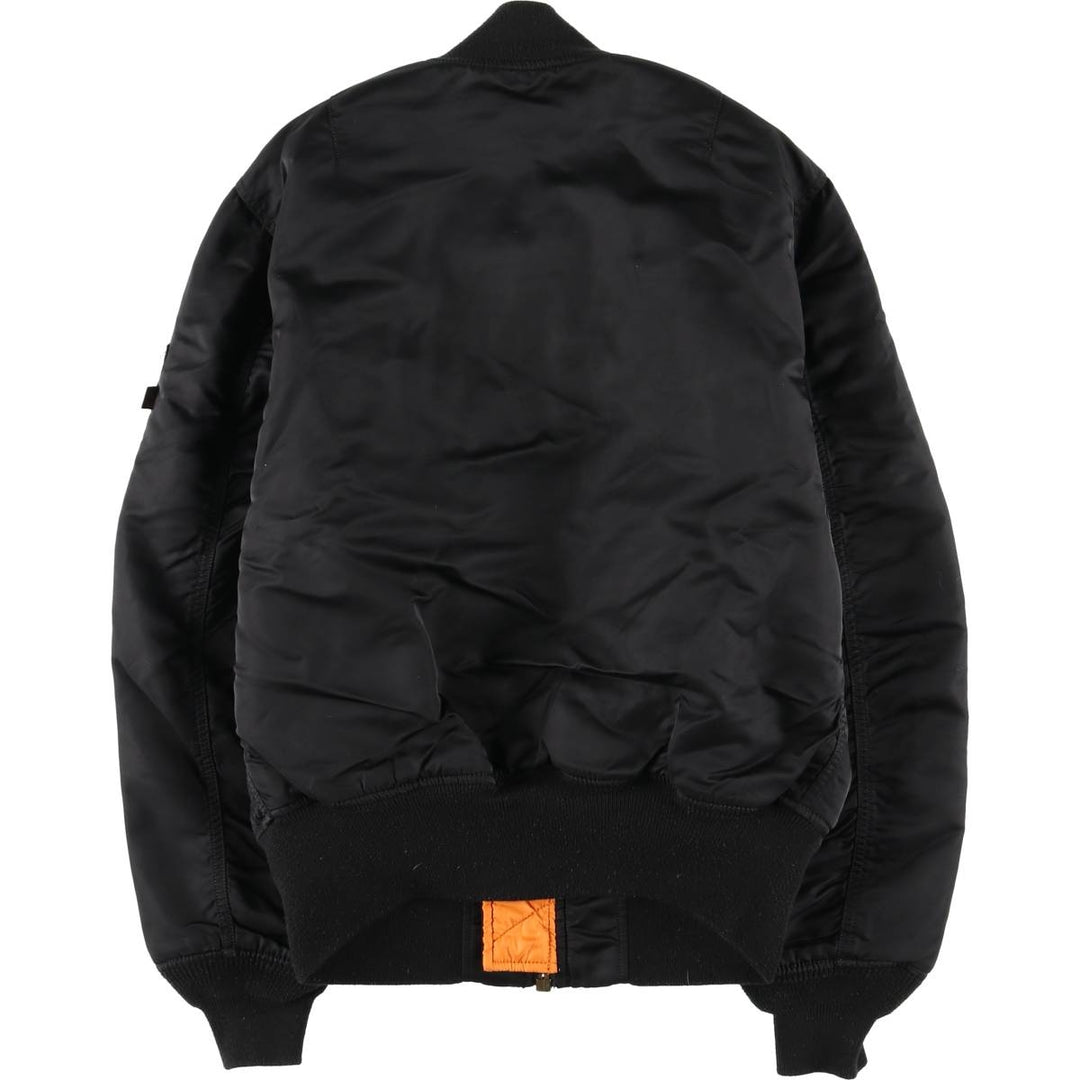 Civilian Alpha MA-1 style padded military flight jacket, men's size small Nylon black type Vintage Second Hand