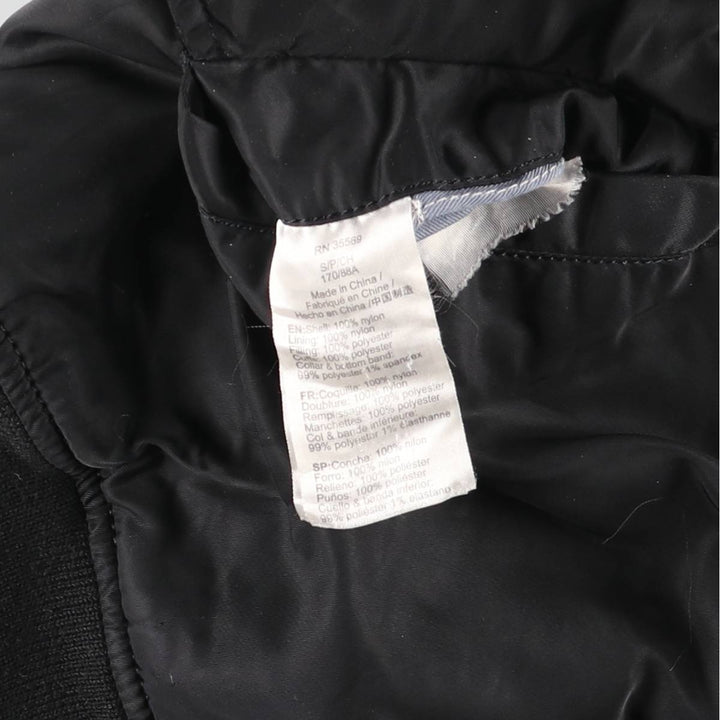 Civilian Alpha MA-1 style padded military flight jacket, men's size small Nylon black type Vintage Second Hand