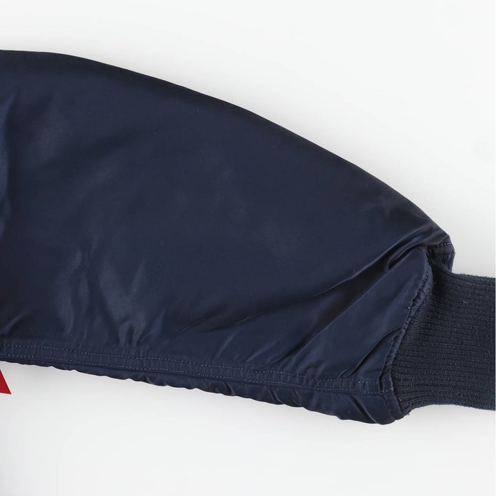 Civilian Alpha MA-1 style padded military flight jacket, men's size L Nylon navy blue type Vintage Second Hand