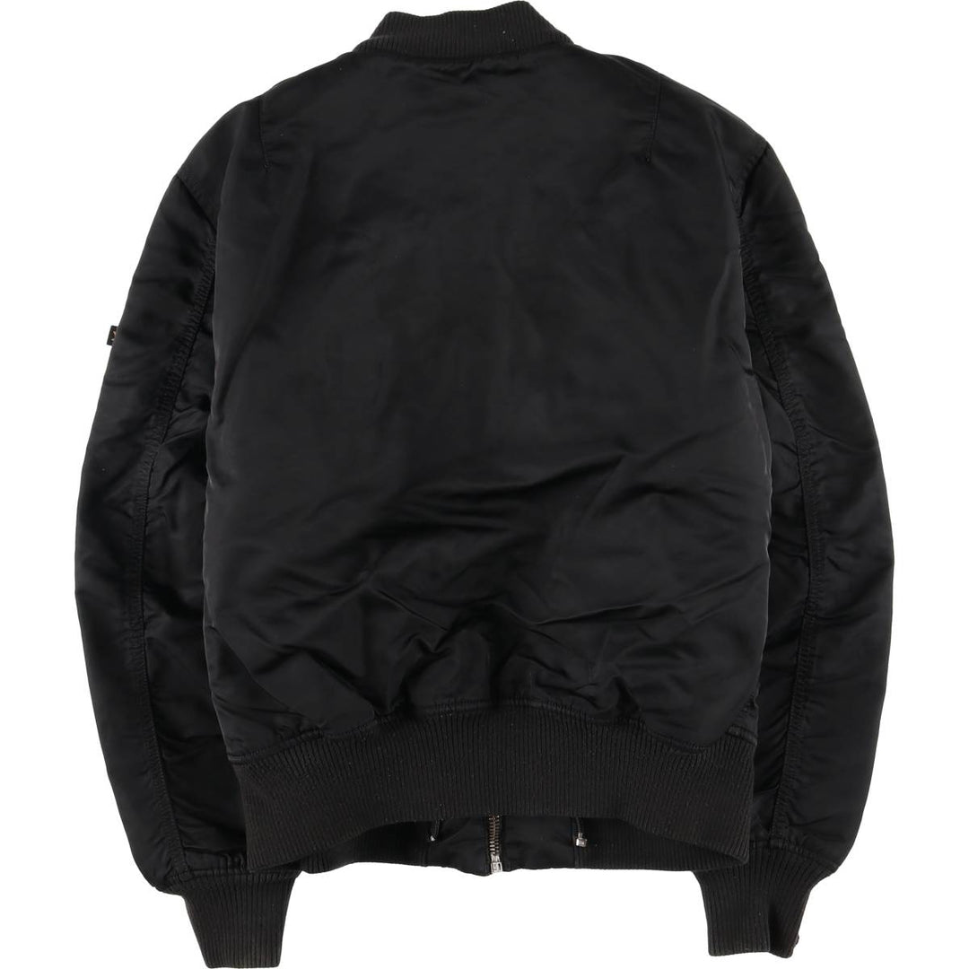 Civilian Alpha MA-1 style padded military flight jacket, men's size L Nylon black type Vintage Second Hand