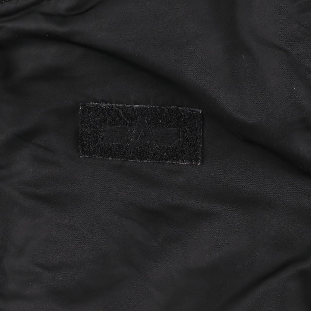 Civilian Alpha MA-1 style padded military flight jacket, men's size L Nylon black type Vintage Second Hand