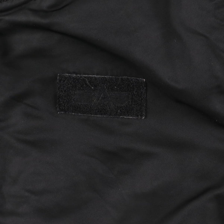 Civilian Alpha MA-1 style padded military flight jacket, men's size L Nylon black type Vintage Second Hand