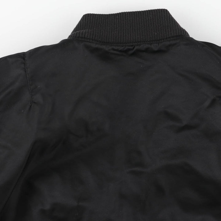 Civilian Alpha MA-1 style padded military flight jacket, men's size L Nylon black type Vintage Second Hand