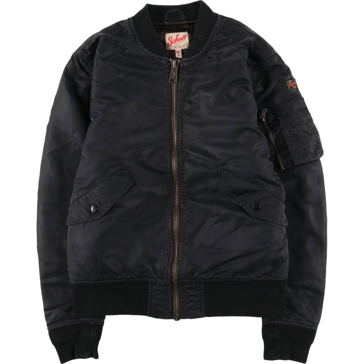 Vintage Schott American College MA-1 Military Flight Jacket, Men's Size Medium Nylon black type Vintage Second Hand