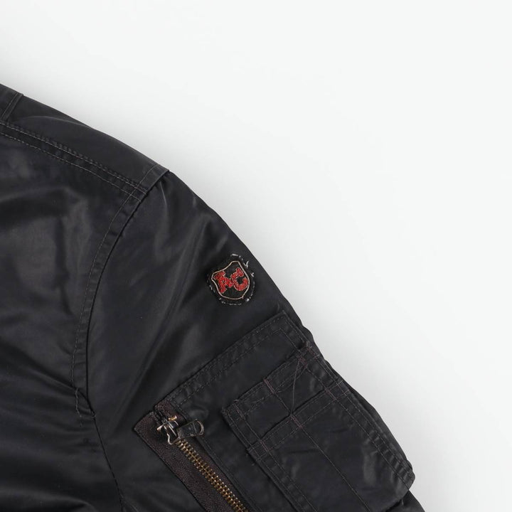 Vintage Schott American College MA-1 Military Flight Jacket, Men's Size Medium Nylon black type Vintage Second Hand