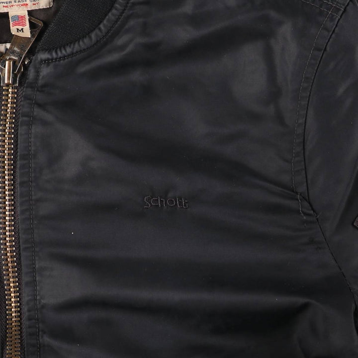 Vintage Schott American College MA-1 Military Flight Jacket, Men's Size Medium Nylon black type Vintage Second Hand