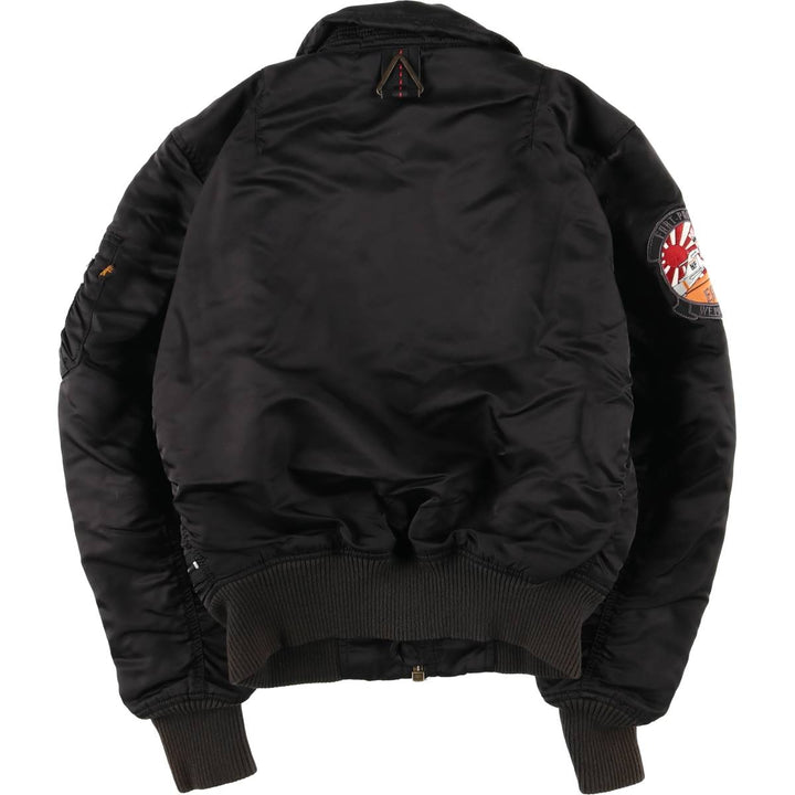 Civilian Alpha ALPHA padded military flight jacket, men's size small Nylon black type Vintage Second Hand