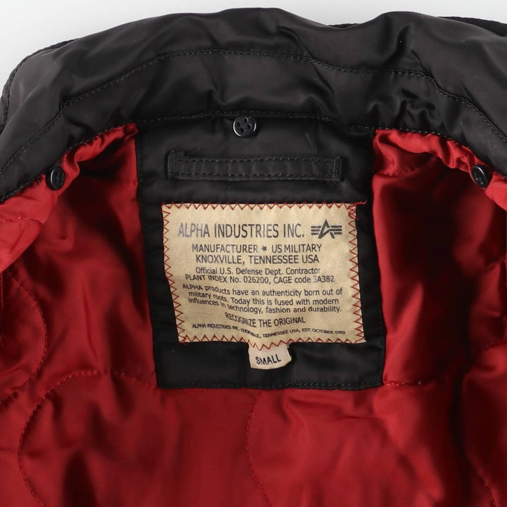 Civilian Alpha ALPHA padded military flight jacket, men's size small Nylon black type Vintage Second Hand