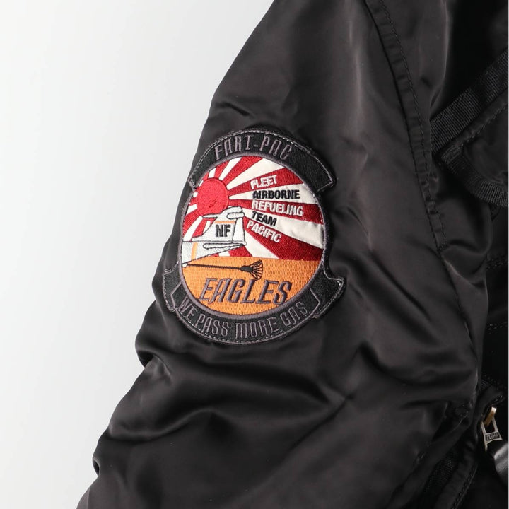 Civilian Alpha ALPHA padded military flight jacket, men's size small Nylon black type Vintage Second Hand