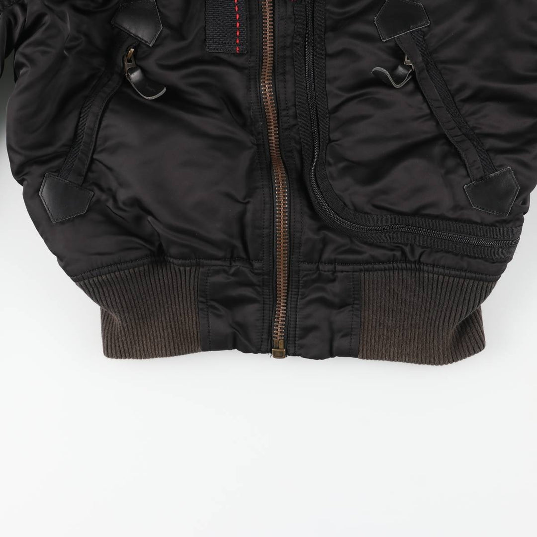 Civilian Alpha ALPHA padded military flight jacket, men's size small Nylon black type Vintage Second Hand