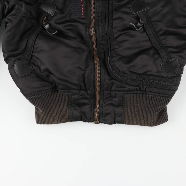 Civilian Alpha ALPHA padded military flight jacket, men's size small Nylon black type Vintage Second Hand
