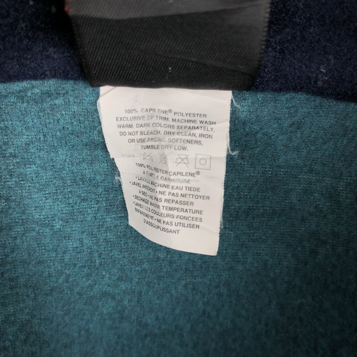 1990'S Patagonia Capilene Half-Zip Fleece Pullover, 43470F96, Made in USA, Men's XL polyester turquoise blue Vintage Second Hand