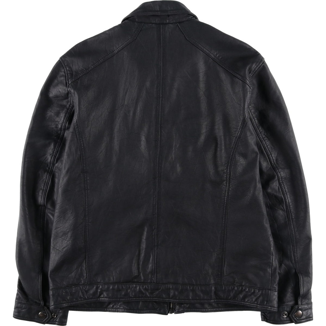 Michael Kors Leather Sports Jacket, Men's XL genuine leather black type Vintage Second Hand