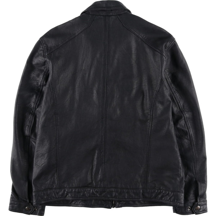 Michael Kors Leather Sports Jacket, Men's XL genuine leather black type Vintage Second Hand