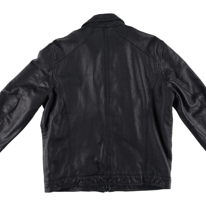 Michael Kors Leather Sports Jacket, Men's XL genuine leather black type Vintage Second Hand