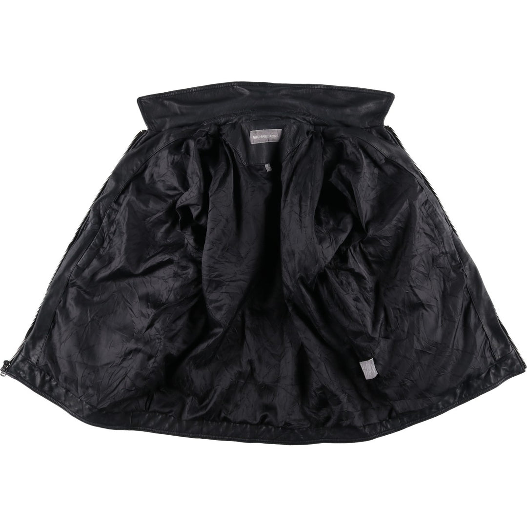 Michael Kors Leather Sports Jacket, Men's XL genuine leather black type Vintage Second Hand