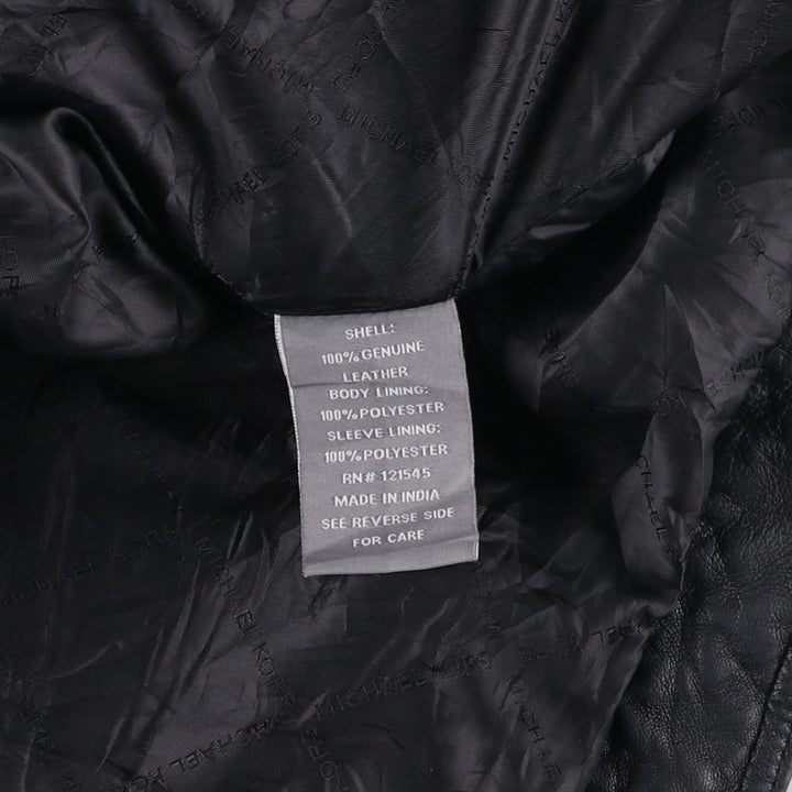 Michael Kors Leather Sports Jacket, Men's XL genuine leather black type Vintage Second Hand