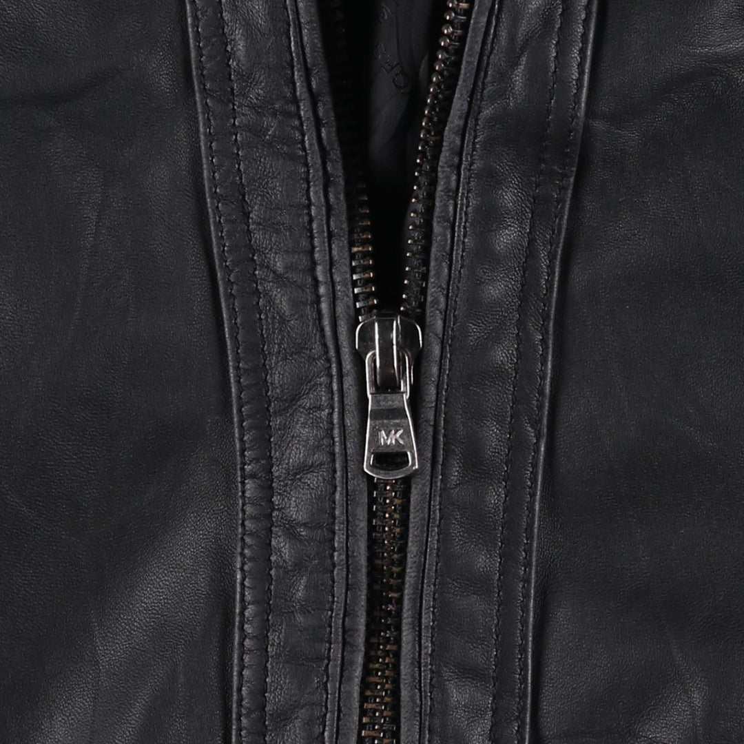 Michael Kors Leather Sports Jacket, Men's XL genuine leather black type Vintage Second Hand