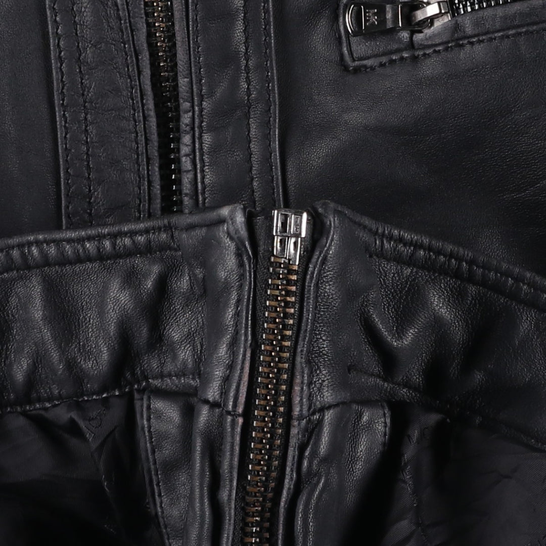 Michael Kors Leather Sports Jacket, Men's XL genuine leather black type Vintage Second Hand