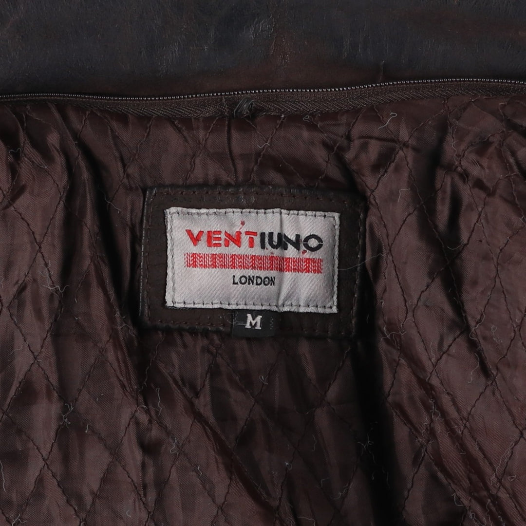 VENTIUNO Padded Swing Top Leather Blouson, Men's Size M unclear brown type Vintage Second Hand