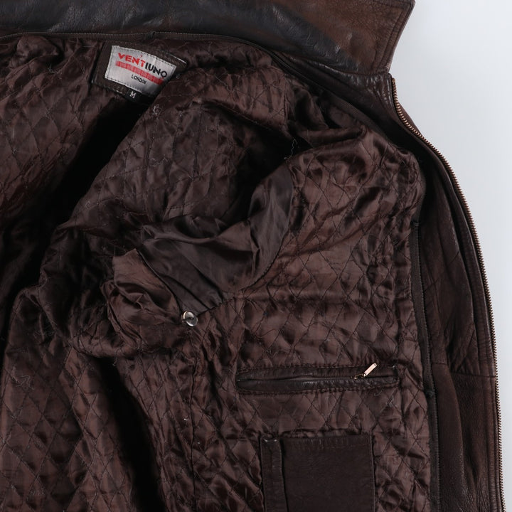 VENTIUNO Padded Swing Top Leather Blouson, Men's Size M unclear brown type Vintage Second Hand