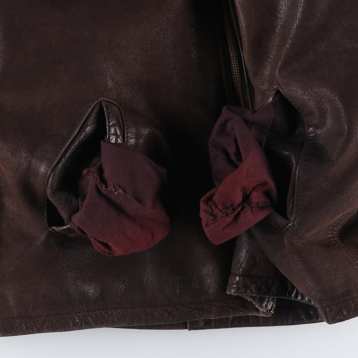 VENTIUNO Padded Swing Top Leather Blouson, Men's Size M unclear brown type Vintage Second Hand