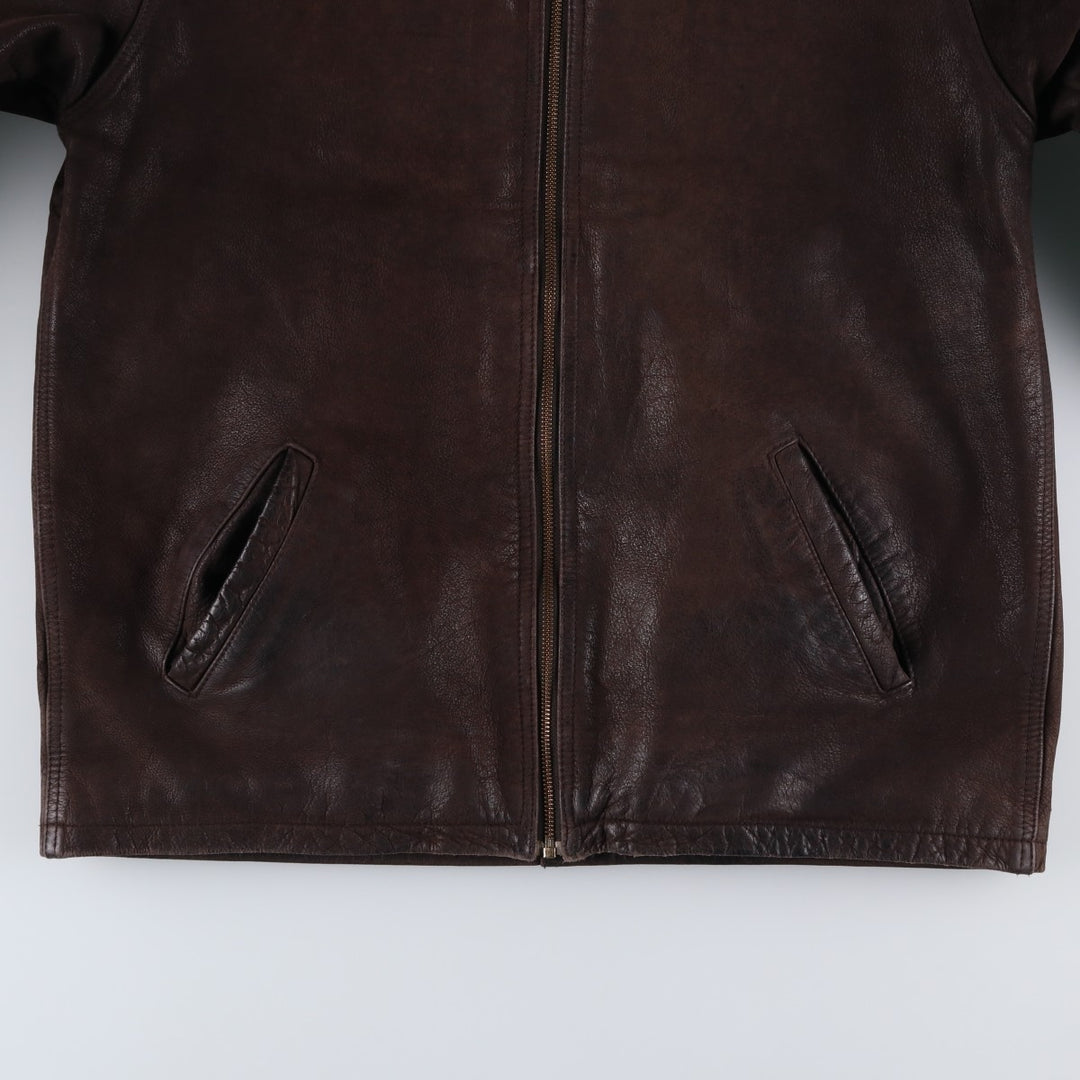 VENTIUNO Padded Swing Top Leather Blouson, Men's Size M unclear brown type Vintage Second Hand