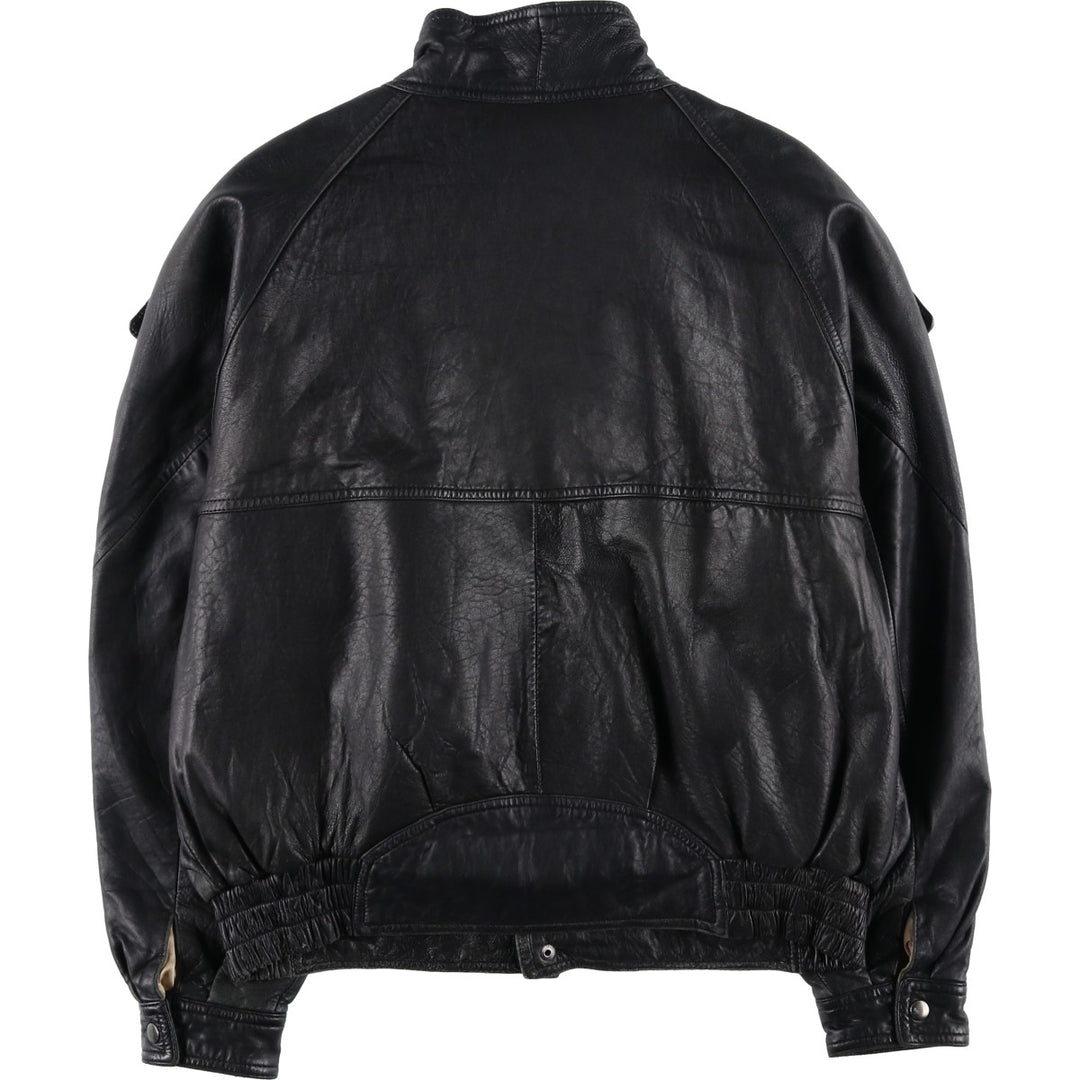 IOU Padded Leather Blouson, Men's Size L genuine leather black type Vintage Second Hand